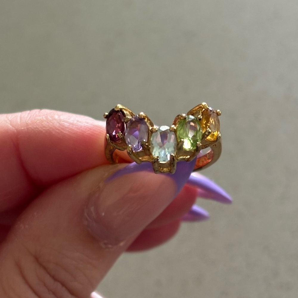 925 Sterling Multi Stone Ring - image 2